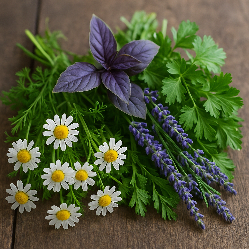 Kräuter und Blumen kombinieren